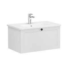 Vitra Root Classic 68800 Lavabo Dolabı, Tek Çekmeceli, 80 Cm, Mat Açık Gri, Yuvarlak Lavabolu